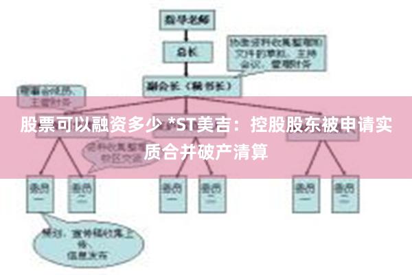 股票可以融资多少 *ST美吉：控股股东被申请实质合并破产清算