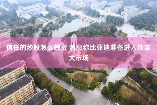 信任的炒股怎么融资 消息称比亚迪准备进入加拿大市场