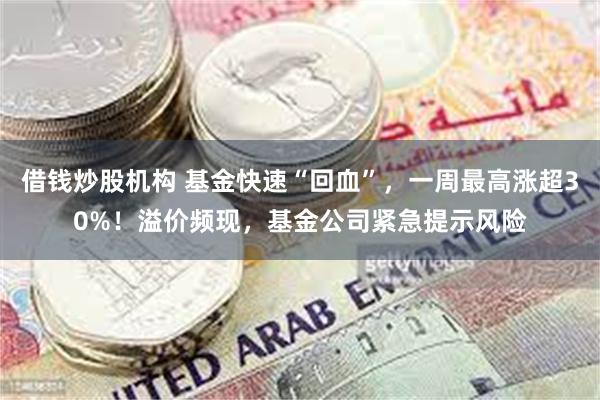 借钱炒股机构 基金快速“回血”，一周最高涨超30%！溢价频现，基金公司紧急提示风险