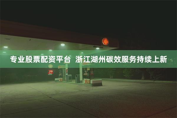 专业股票配资平台  浙江湖州碳效服务持续上新